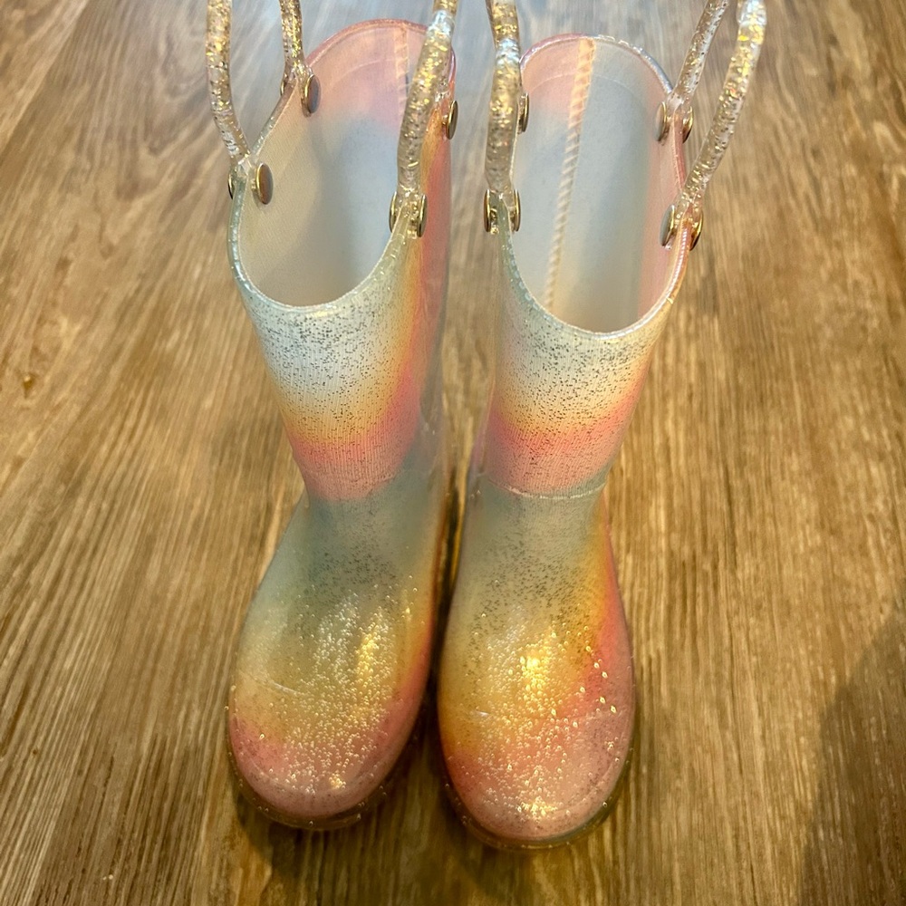Rainbow Glitter Rain Boots